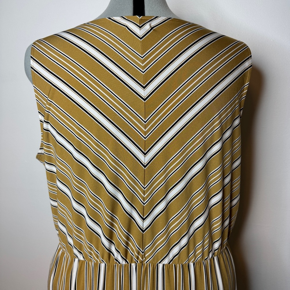 Maurice’s Mustard Striped Maxi Dress Button Front - Picture 4 of 6